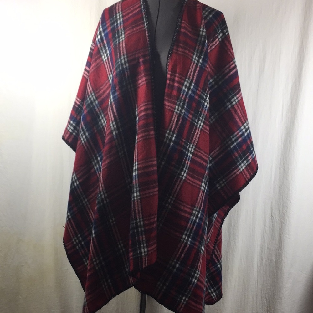 Woolrich Plaid One Size Fit All Poncho - Picture 1 of 8